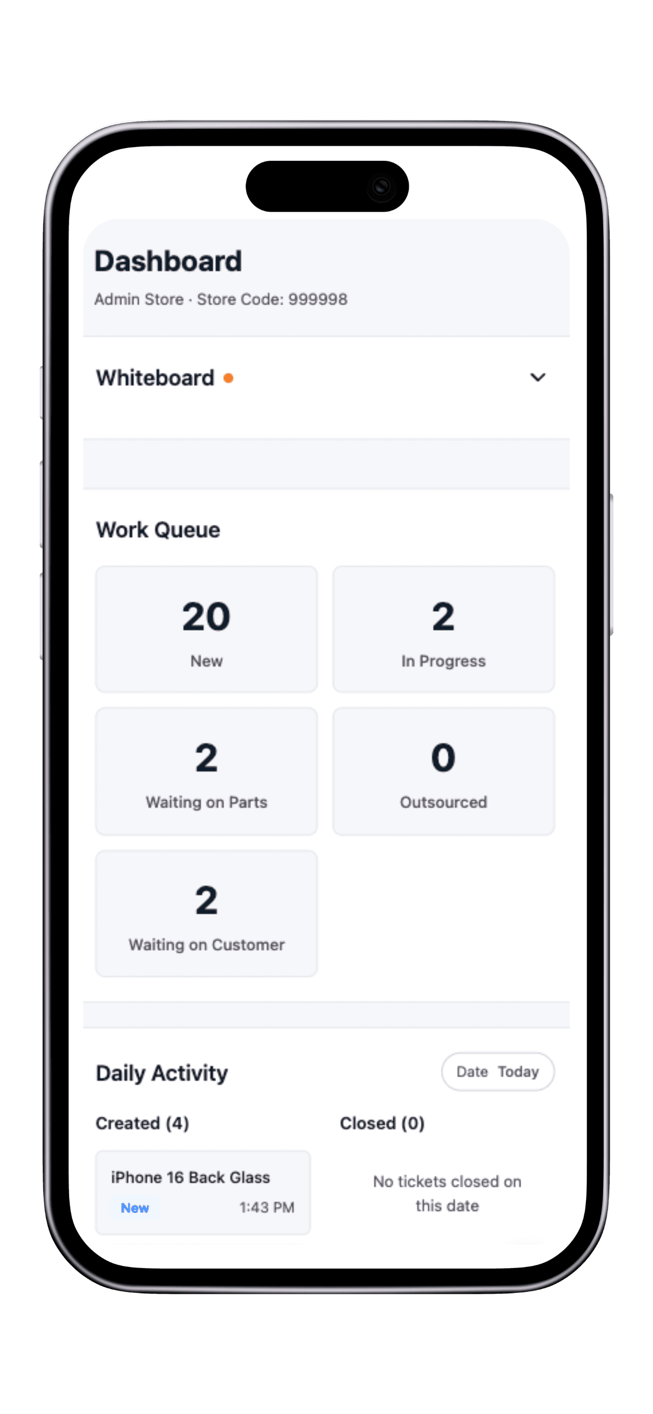 Upswello native iOS app for phone repair shops